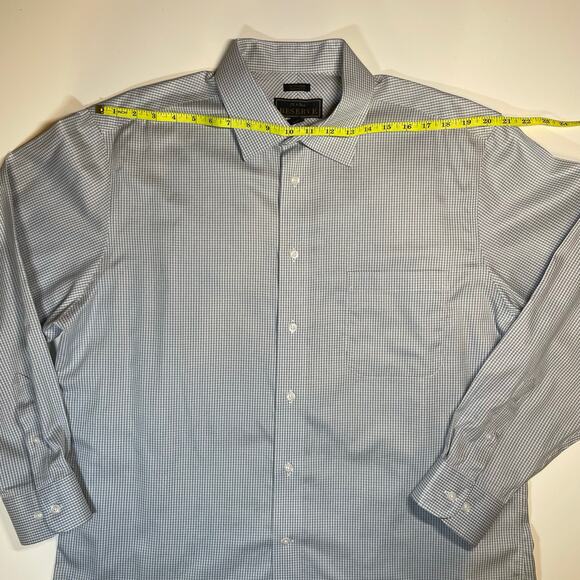 Jos A Bank Reserve Tailored Fit No Wrinkle Dress Shirt 17.5 35 Egyptian Cotton - Picture 3 of 10